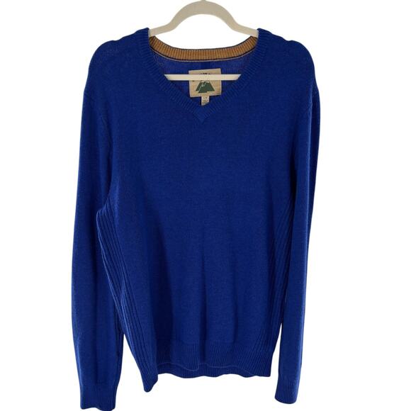 Urban Outfitter O'Hanlon Mills Men's Blue Lambswool Pullover Sweater - Picture 2 of 7